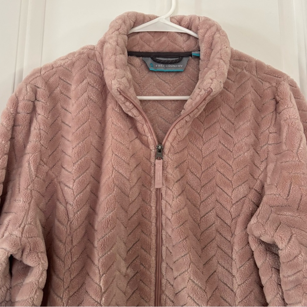 Free Country faux fur full zip jacket pink XL super soft and cozy - Picture 3 of 13